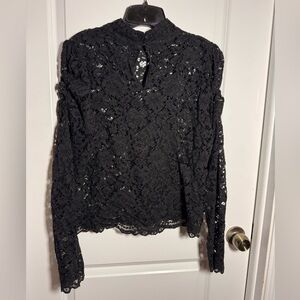 SCOOP Elegant Black Lace Top with Camisole - size xl